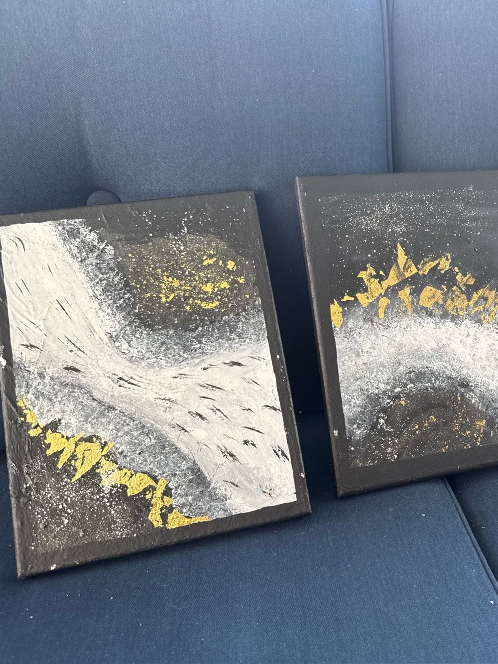Abstract Black and Gold Home Art Canvas - Contemporary Accent